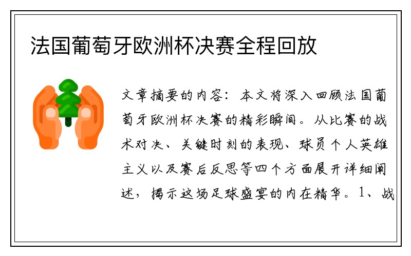 法国葡萄牙欧洲杯决赛全程回放